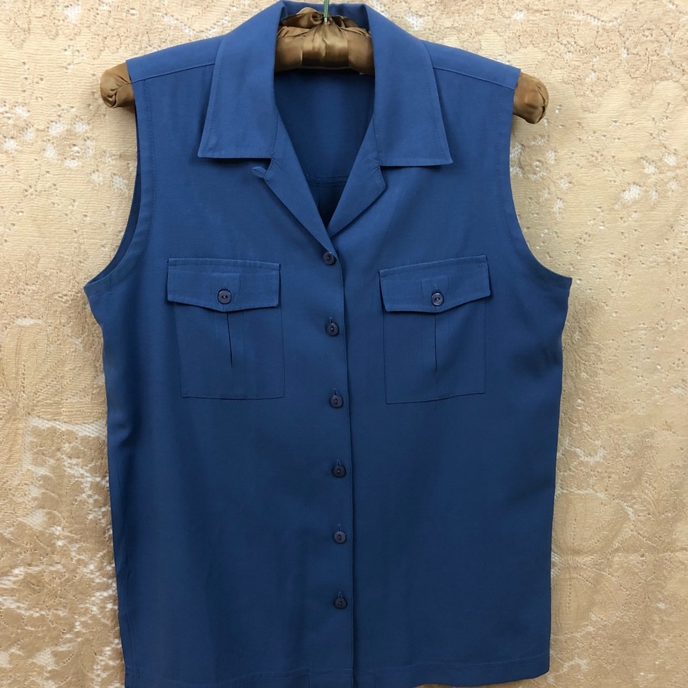 Apparenza Sleeveless Blouse Sz. Small Blue
